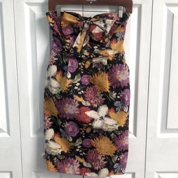 Anthropologie Moulinette Soeurs Tropica Floral Jacquard Strapless Mini Dress 0 - Picture 2 of 12